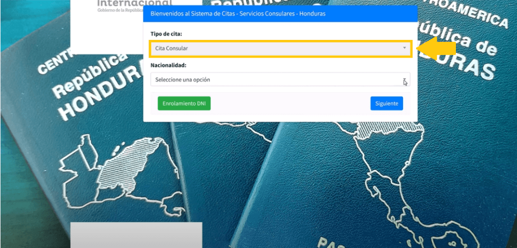 cita consulado Honduras